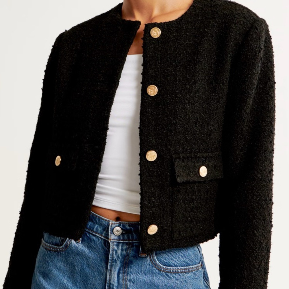 Abercrombie & Fitch Black Tweed Jacket